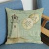 Marines Aquatics Pillows Home Decor Conch Star Fish Lihghthouse Vintage Cushion Covers Living Room Sofa Throw Pillows Case 45*45