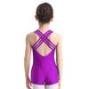 Girls Basic One Piece Cross Back Straps Gymnastic Ballet Dance Leotard Unitards Bodysuit Athletic