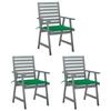Day and Night - Day and Night Garden Dining Chairs 3 Units Solid Acacia Wood and Cushions