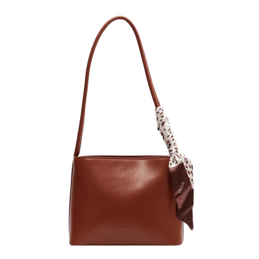 PU Leather Small Square Bag Korean Style Single Shoulder Bag Vintage Underarm Bag  Office Worker
