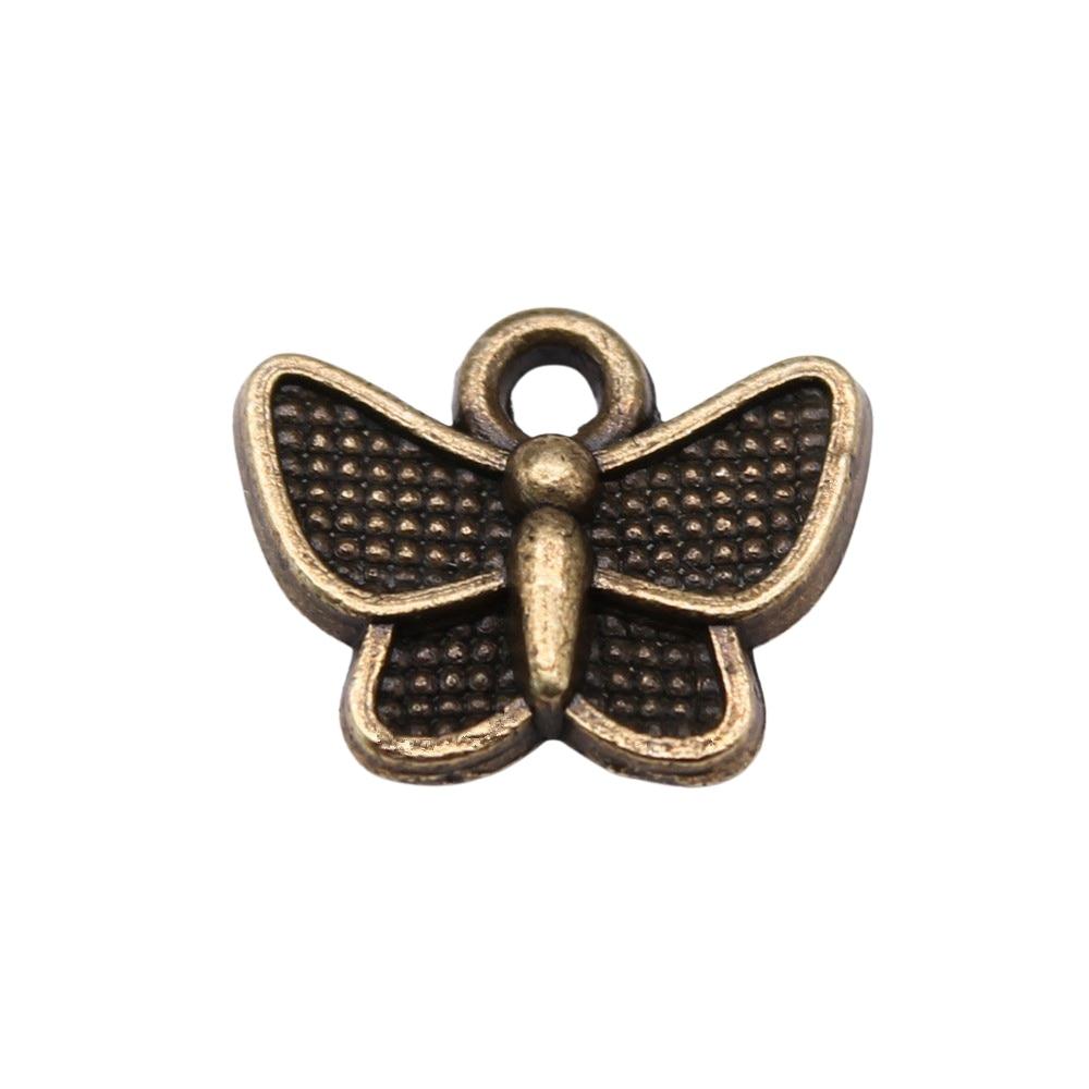 

20шт Бабочка Шармы Шармы Античная бронза Цвет Цинковый сплав 13X10mm