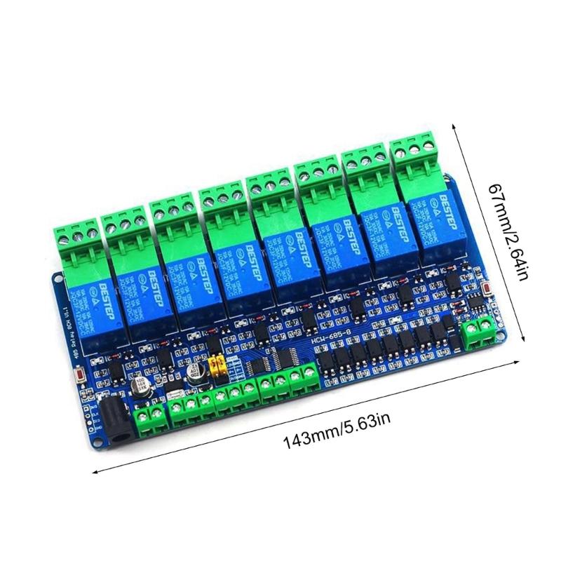 Modbus RTU 8 Channel 12V Relays Module With RS485 Input Output For Industrial Automation And Home Systems