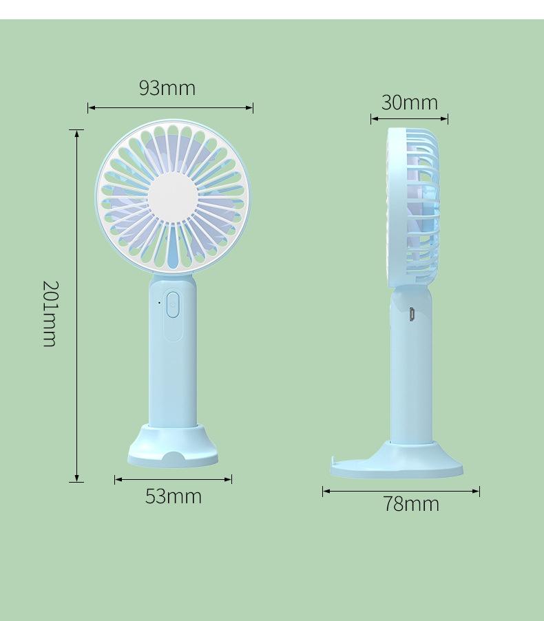 1PCS Mini Portable Multifunctional Folding Small Electric Fan USB Office Desktop Mini Portable Big Wind Palm Fan
