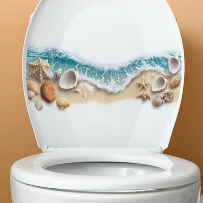 Spiaggia di Mare Squisito Guscio Toilette Bagno Bagno Adesivi Decorativi da Parete