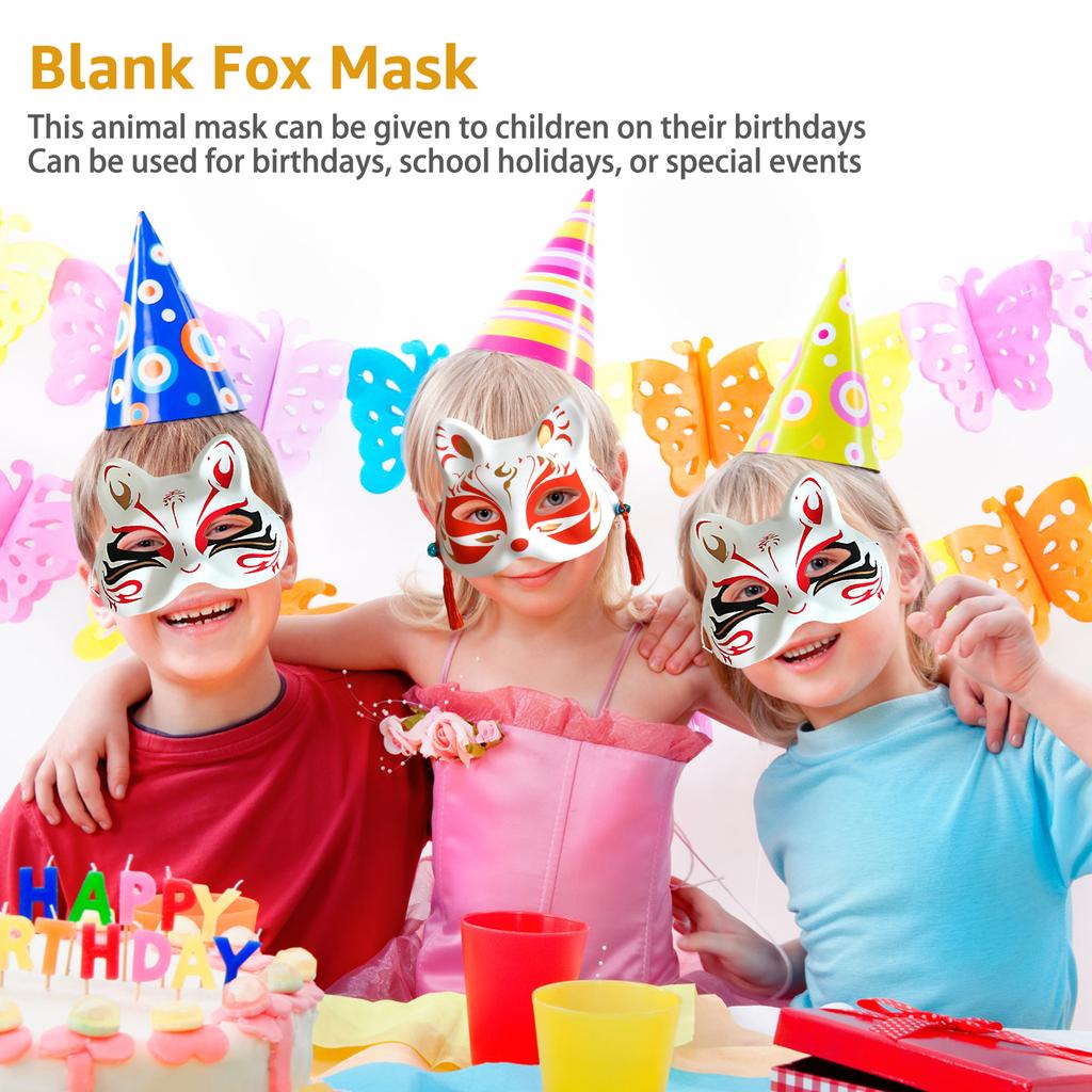6/32 szt. Zestaw Masek DIY na Imprezę Tematyczną Kreatywne Maski Zwierzęce Puste Zestaw Masek Łatwe w Użyciu Zestaw Masek do Kolorowania Papierowe Z Gładką