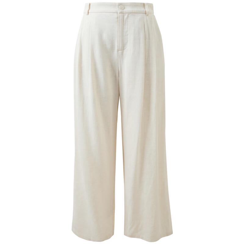 SanCai Linen Blend High-Waist Straight-Leg Pants