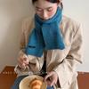 Korean Style Autumn and Winter Couples Thickened Wool Scarf Women's Warm Small Knitted Wool Scarf