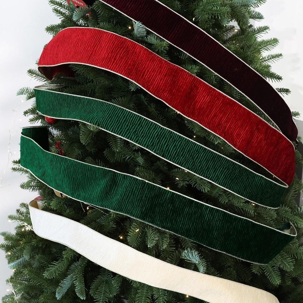 Velvet Christmas Ribbon 8.9cm Width Gift Webbing DIY Craft Bow Material Xmas Tree Wreath