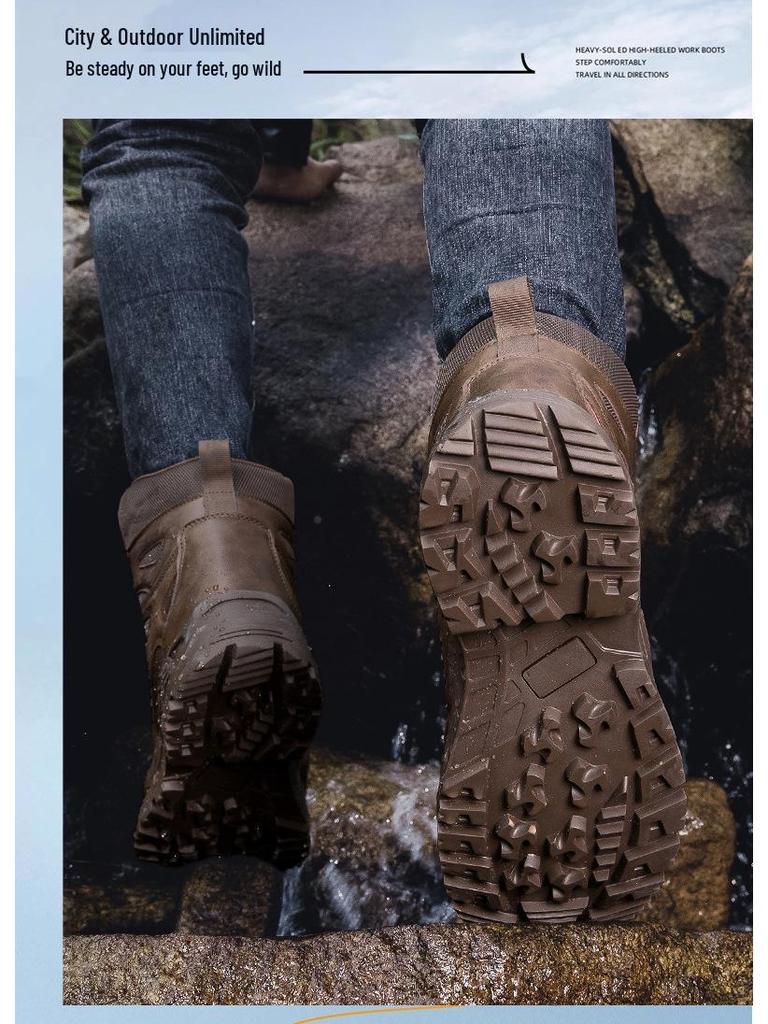 Men's Lightweight Non-Slip Combat Boots High-Top Wear-Resistant Breathable New Style