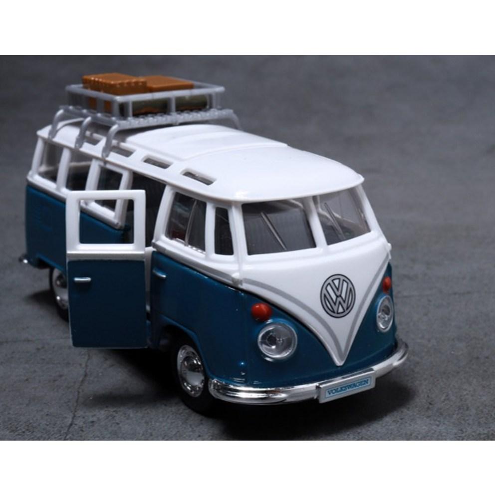 Maisto Volkswagen Samba Varebil Weekenders Diecast Modell, Blå (med campingveske)
