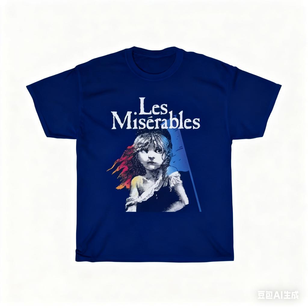 Les Miserables Broadway Musical Show Men's Black T-Shirt Clothing Graphic Short Sleeve Shirt Men Women All-Season