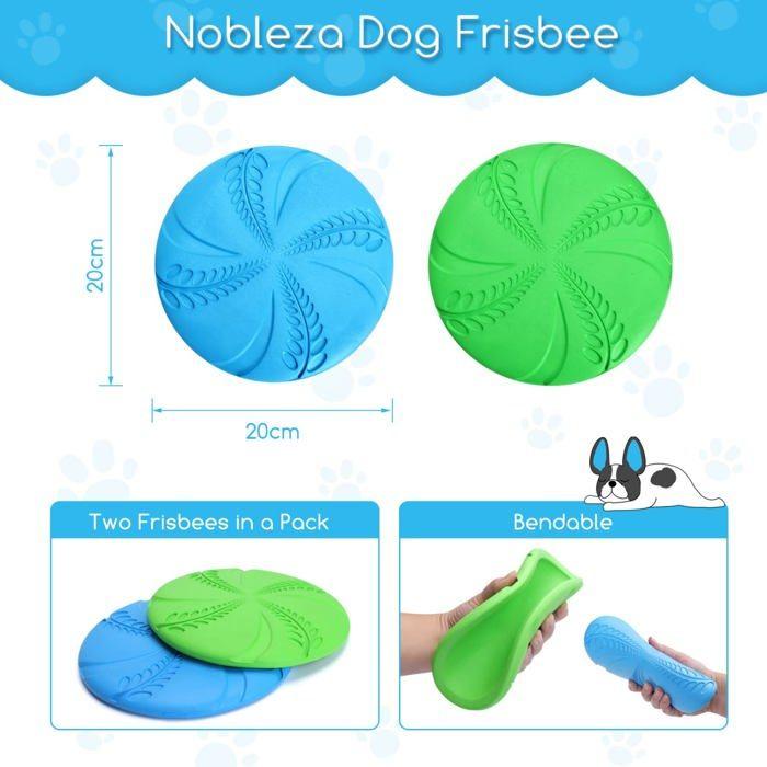 Frisbee - Nobleza - 20 Cm - Caoutchouc Naturel - Jouet Interactif - Pour Chiens Moyens Et Grands