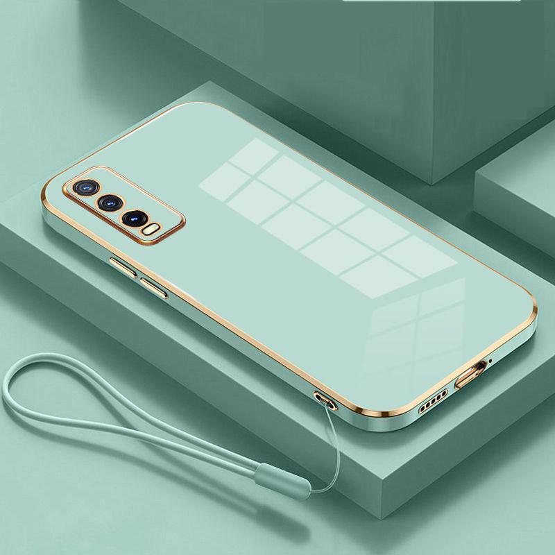 Für vivo Y20 Hülle Luxus Quadratische Beschichtung Y20G Y20i Y20S Y12S Y11S Y20A Y30G 2021 Handyhülle Stoßfest Silikon Rückseite Abdeckung Fundas