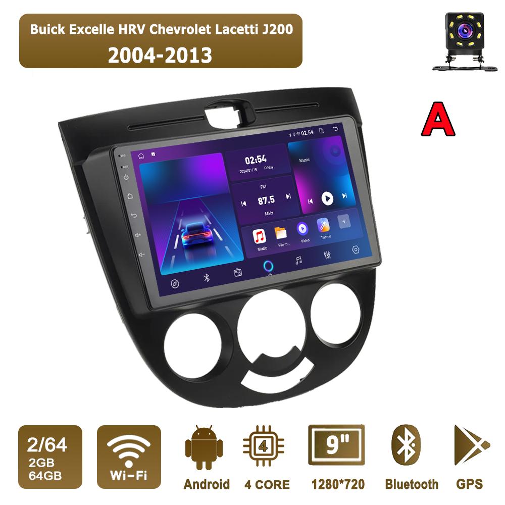 

Android Car-Play Car Radio For Buick Excelle HRV Chevrolet Lacetti J200 2004-2013 Multimedia Player Head Unit Stereo GPS Navigation BT WIFI,2+64GB A чорний