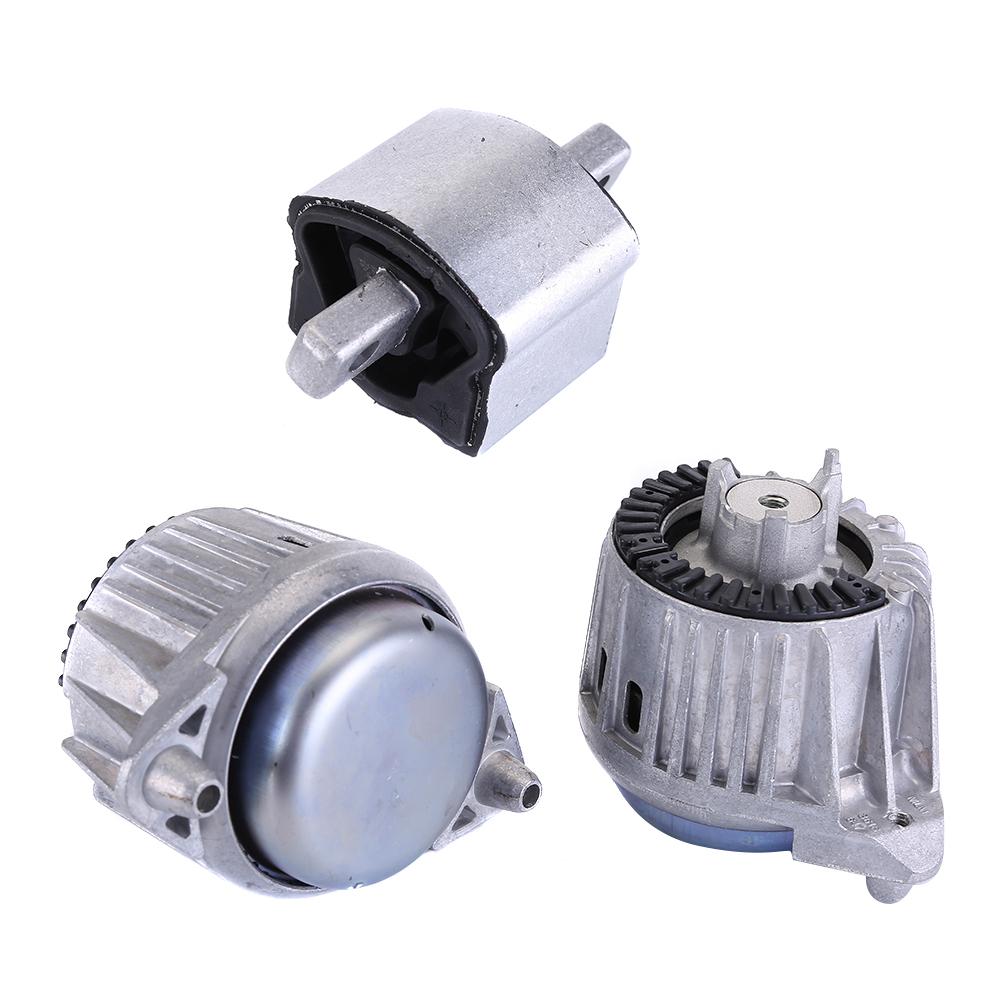 2x FEBI Engine Mount &1x Gearbox Bearing Compatible for Mercedes C E CLK W204 W212