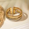 Accessories Hip Hop Punk Style Bracelet Wide Vertical Cross Striped Snake Bone Chain Open Bracelet Wholesale