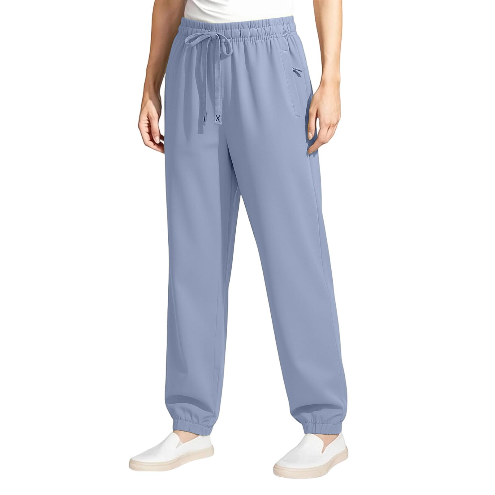 

Women Summer Ice Silk Sun Protection Pants Loose Fit Breathable Quick Dry Jogger Pants with Elastic Waist and Ankle Cuffs for Outdoor Activities S