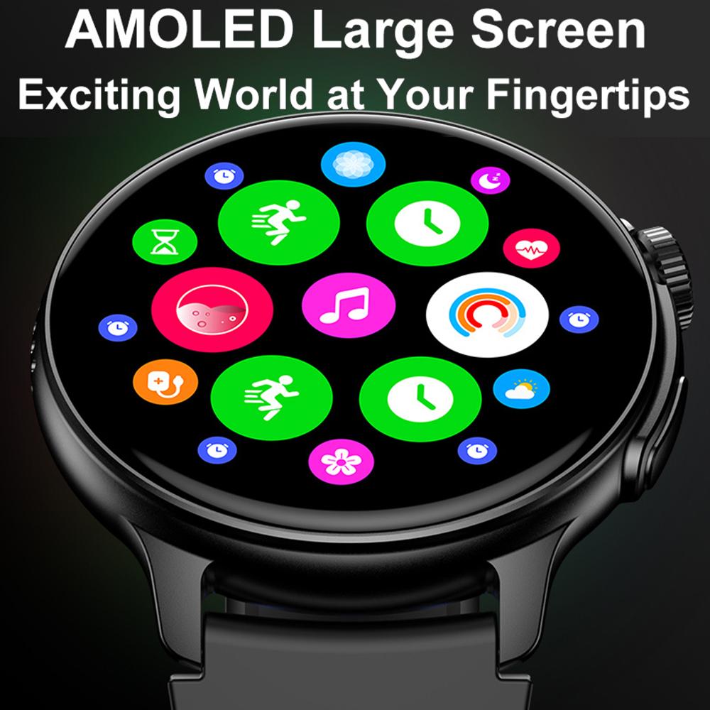 S58 AMOLED Round Screen Bluetooth-compatible Call Smart Watch Heart Rate Monitor Fitness Tracker