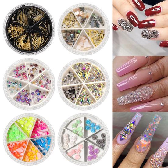 

6 Решеток / Набор Заклепки Ногти Украшения Бабочки Наклейки DIY Nail Art Пайетки Маникюр Украшение