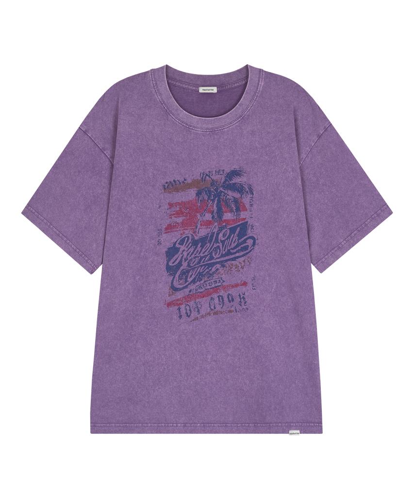 NAKED SURF CLUB Vintage Palm Tree Oversized T-Shirt (Purple)