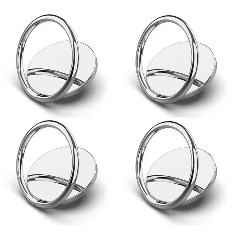 1/4PCS Magnetic Cellphone Finger Ring Holder Stand Zinc Alloy Grip Hook Phone Kickstand Suitable for Magnetic Car Mount