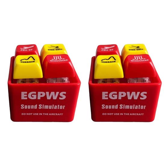 1/2 ks Klíčenka Crew Alert Egpws Simulátor varovného zvuku s baterkou Realistický letecký design Nástroj pro uvolnění tlaku