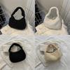 Plush Handbag Small Square Bag For Daily Style With Zipper Closure And Phone Pocket