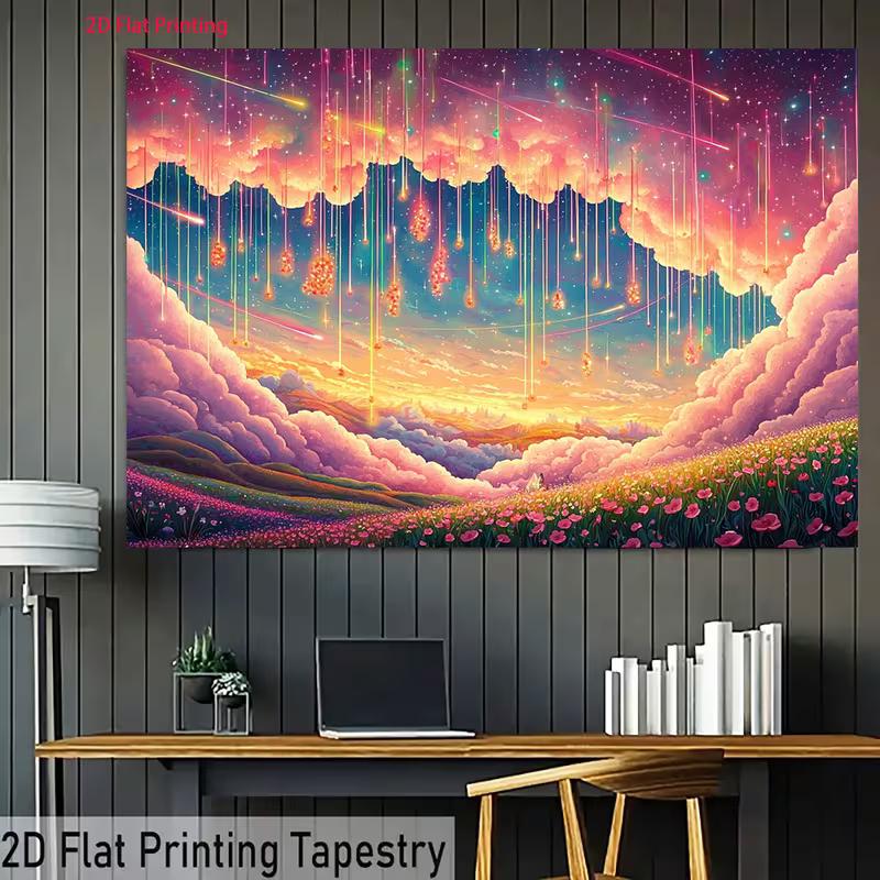 2D Dreamy Flower Field Tapestry for Meditation and Relaxation Areas 47.2x31.5inch/120*80cm