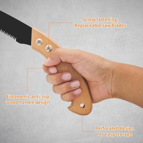 BOOSDEN 27cm Wood Saw, Perfect for Cutting Thick Live Wood, Garden Trees, and More, Multi-Purpose Saw, Dismantling Bulky Waste, Small Hand Saw, Prunin