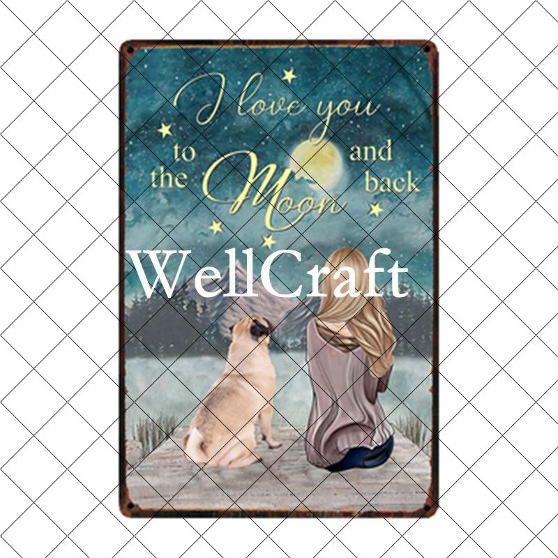 [ WellCraft ] Pet Friend Pug Boxer Dog Life Rules Tin Bath Soap  Metal Signs Posters Vintage Wall Plaque Custom Pub Decor WX-29