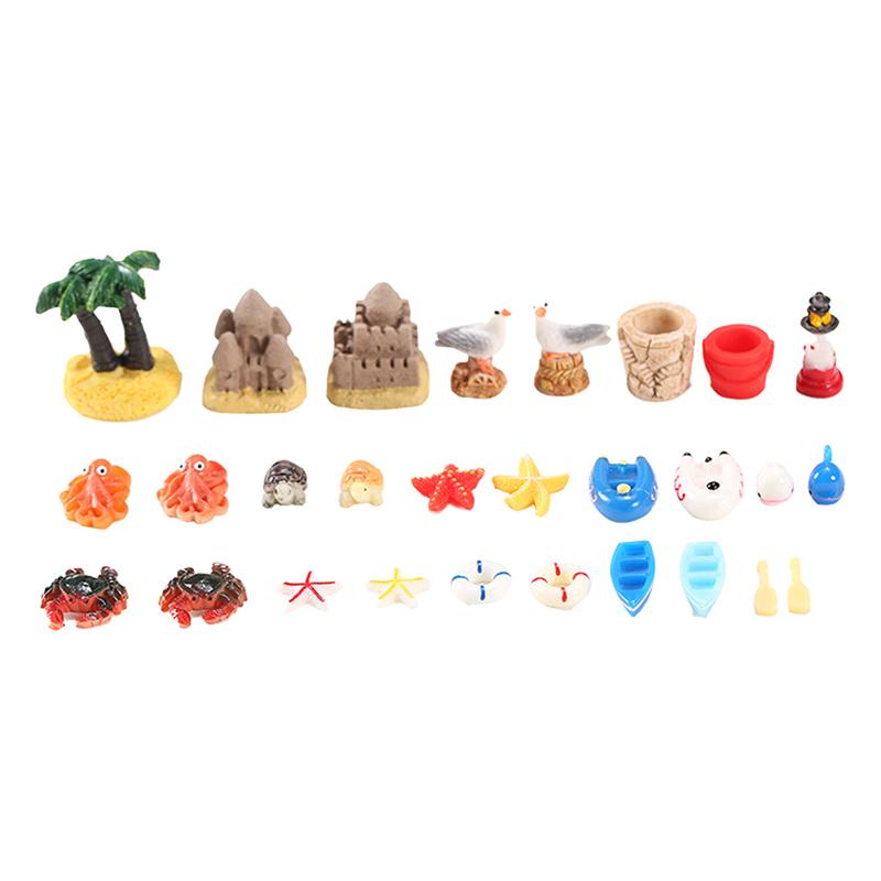 Ocean Beach Style Miniatures Artificial Sunshade Umbella Chair Anchor Micro