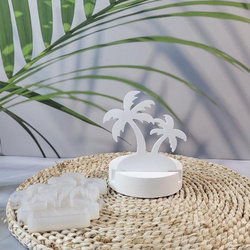 Coconut Tree Candle Holder Silicone Molds Candlesticks Castings Moulds Resins Molds Craft Molds for Tapers Candle