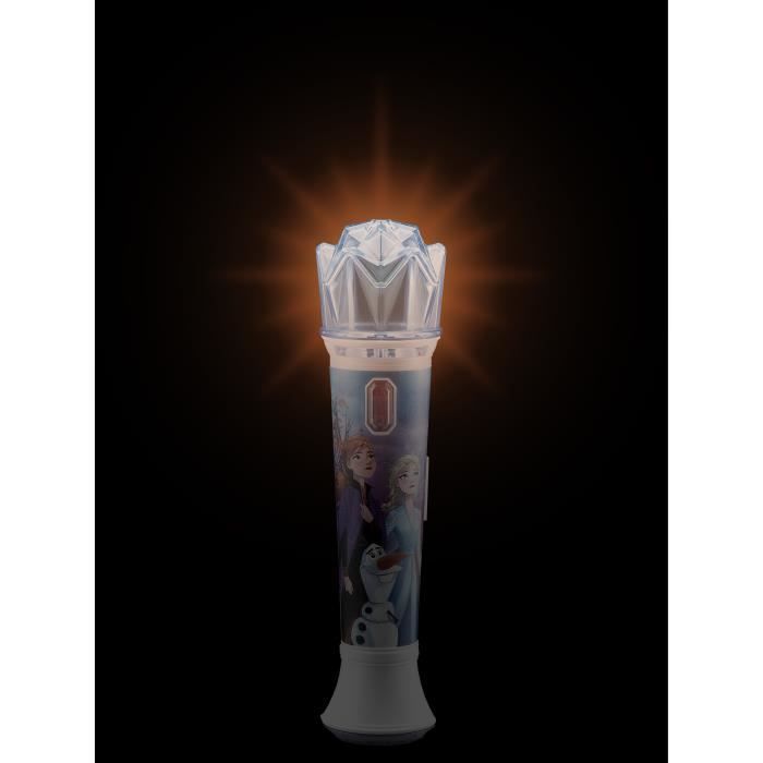 Microphone karaoké La Reine des Neiges 2 - Halo lumineux - Bleu pour enfant fille