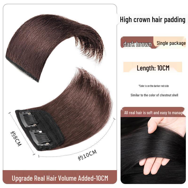 Extensão de Cabelo Feminina: Realçador de Volume Fofo, Almofada Invisível Sem Costura de Cabelo Natural para o Topo das Raízes