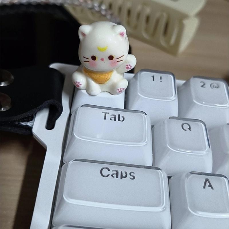 3D Mechanical Keyboards Creative Cartoon Cats Head Gamer Keyboards Keycaps for Office Decompression