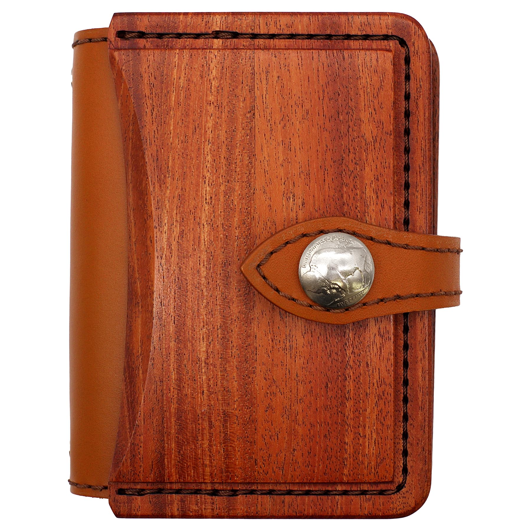 

System Notebook Mini 6 Size Wood Leather C Ring Diameter 15mm & [Camel] wl_mini6_c_c