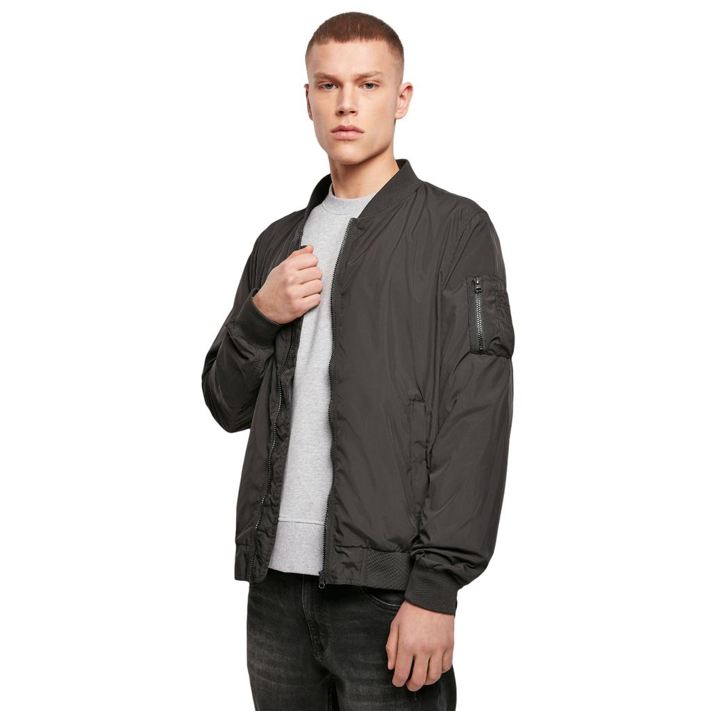 Build Your Brand Mens Nylon Bomber Jacket