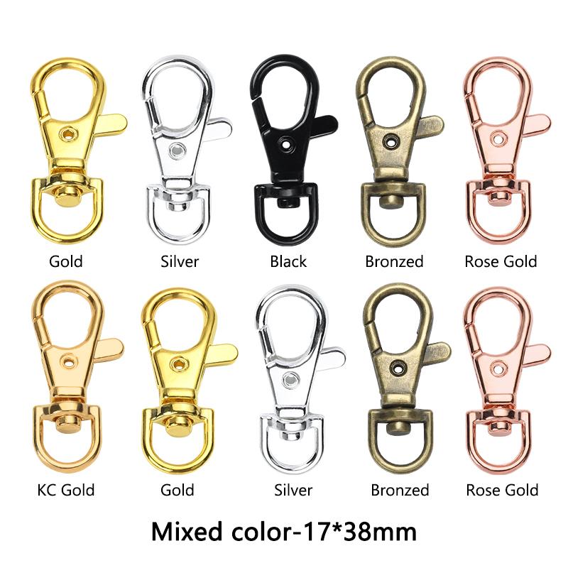 10Pcs/Lot 23/32/36/38mm Lobster Clasp Hooks Keychain 6 Colors DIY Jewelry Making Finding for Necklace Bracelet Chain Supplies