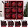9Pcs Vintage Plaid Fabric Christmas Ball Set Grid Pattern Christmas Gift Spheres  Home Decor