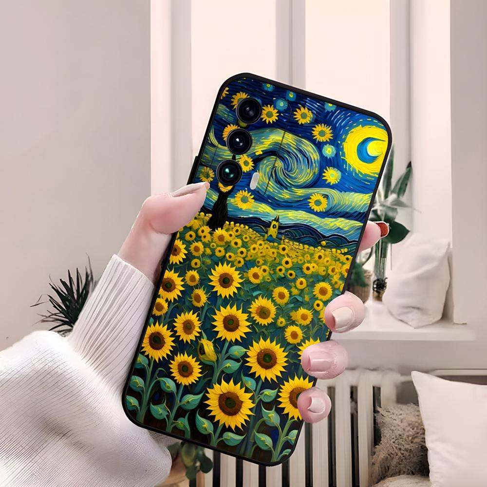 Van Gogh Starry Sunflowers Phone Case For Samsung S26 S25 Edge S24 S23 S22 S21 Ultra Plus Fe A55 56 15 4G 5G Galaxy Silicon Cove