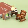 1:12 Dollhouse Mini Resin Table lamp TV Rocking Chair Stool Tea Set Furniture Kitchen Japanese Style Groceries Crafts Decor Toy