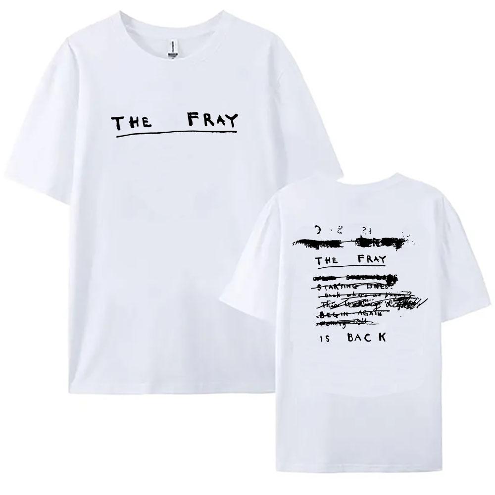 THE FRAY Pásmové Grafické Tričko s Krátkým Rukávem Bavlna Volné Pánské Tričko Unisex Streetwear Těžká Mentální Ležérní Pánské/Dámské Oblečení Tričko