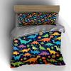 Colorful Dinosaur Illustrations. Bedding Duvet Cover Sets Duvet Covers Pillowcases Gifts (1 * Duvet Cover 2 * Pillowcases, Without Duvet Insert)