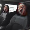 Festive Vehicle Headrest Accent Covers, Santa Christmas Slip-On Polyester Set for Winter Driving and Car Styling