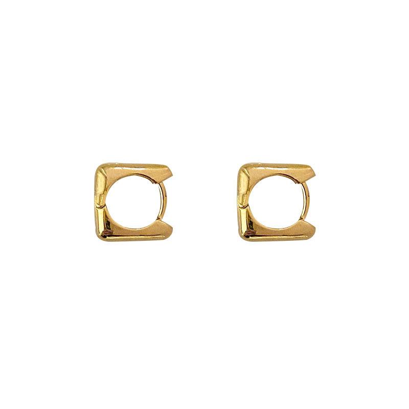 Gold Square Earrings Niche Earrings Female Minimalist Unique Earrings Buckle Earrings Sleep Do Not Need To Take Off The Geometric Wind Casual Daily