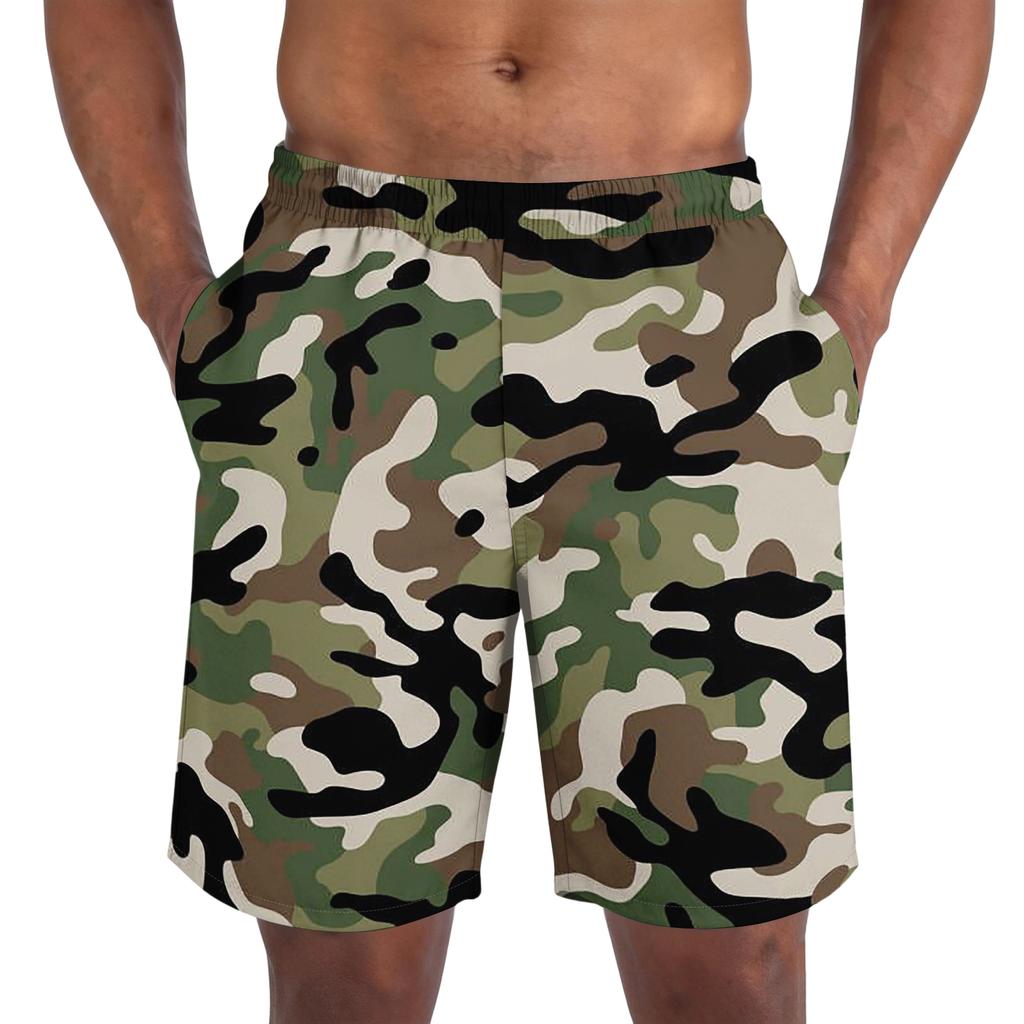 Men's casual trend camouflage printed shorts - Men's lightweight and breathable sports shorts