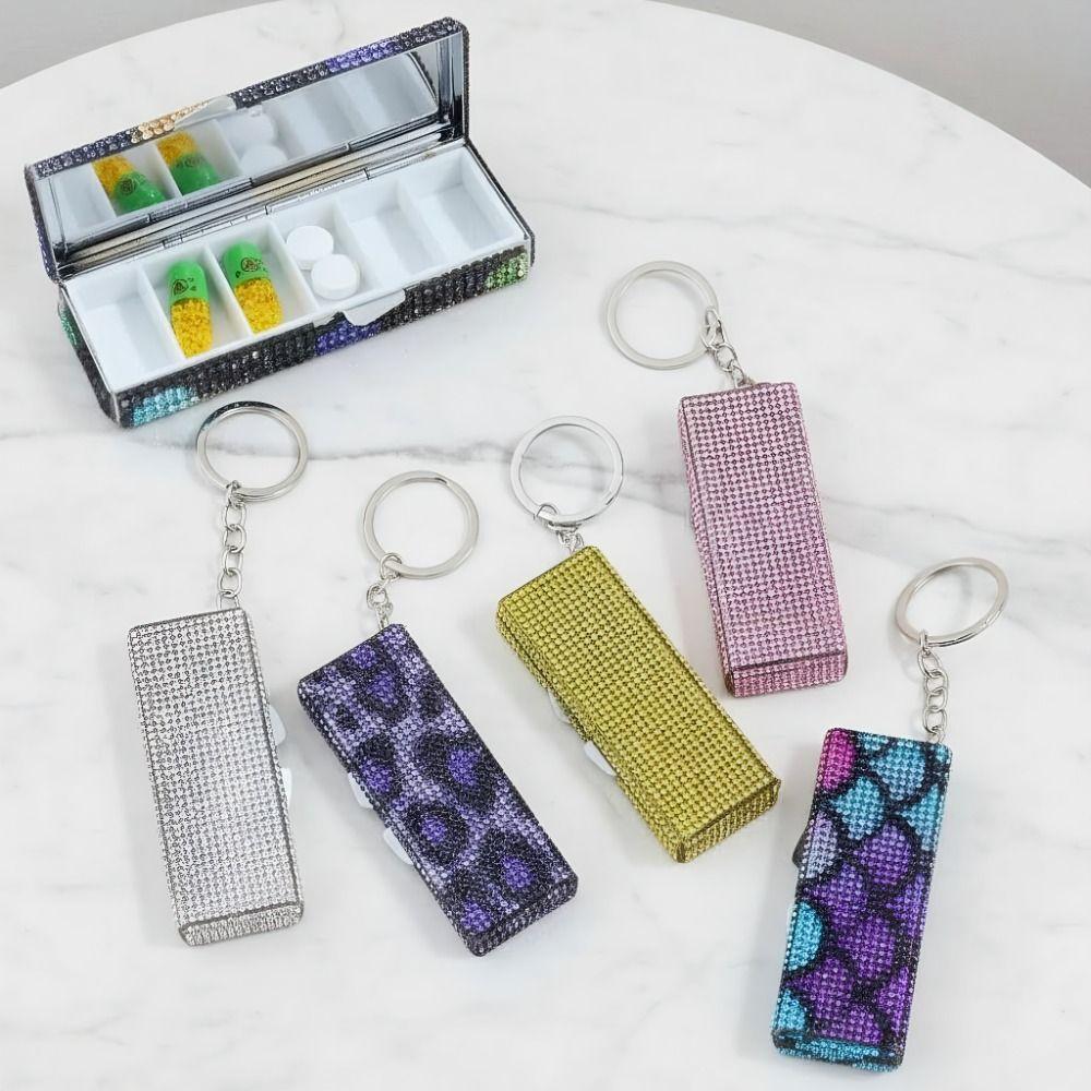Blingbling Travel Pill Organizer Portable Pill Case Container Mini Metal Pill Box Travel Essential