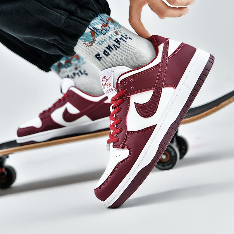 Putian AJ Dunk Weinrot Herren Low-Top Sneaker, Air Force 1 Lässige Damenschuhe Neuer Stil