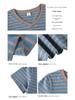 Striped Color Block V-Neck Retro Short Sleeve Women's Stylish Summer Top - New Arrival 