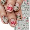 1pc Red Green Christmas Holly Leaf Winter Nail Art Stickers Xmas Decals New Year Holiday Nail Supplies Self Adhesive Charms Decoration
